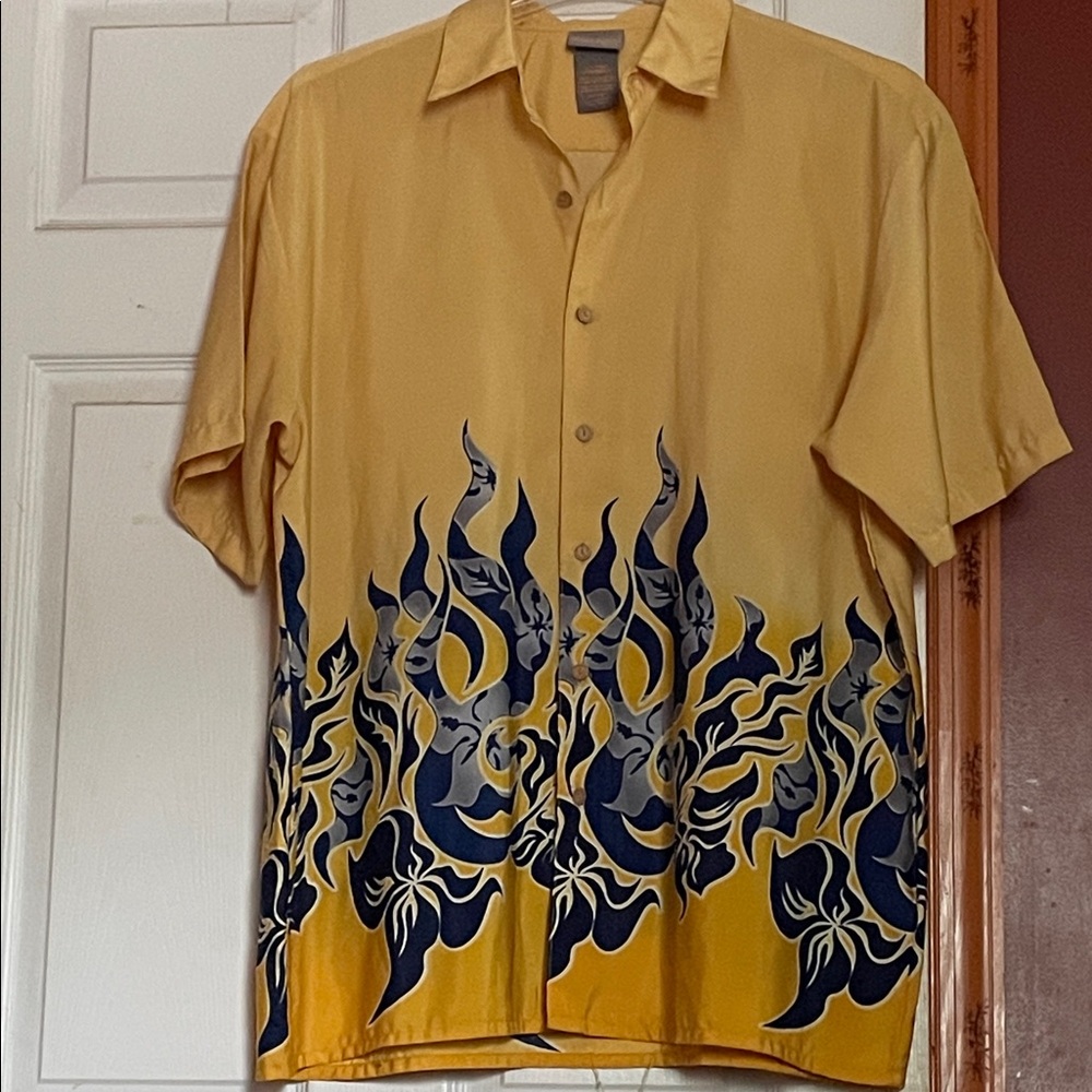 Men's Yellow Flame Design Shirt